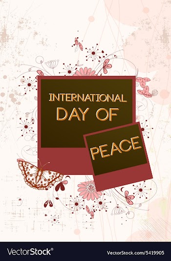 International Day of Peace with photo frame vector image