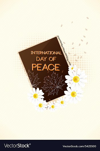 International Day of Peace with photo frame vector image