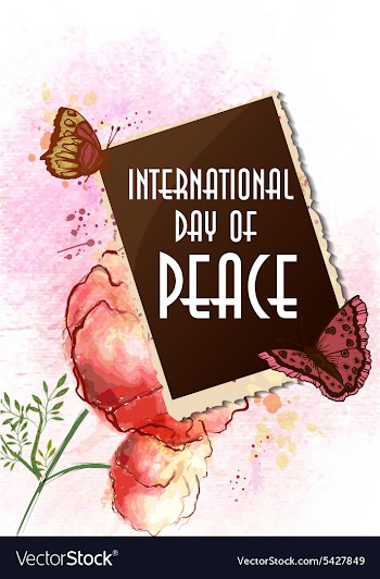 International Day of Peace with photo frame vector image