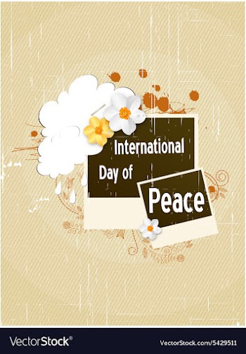 International Day of Peace with photo frame vector image