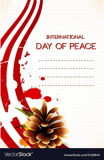 International Day of Peace with pine cone vector image