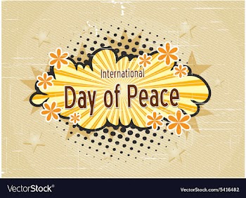 International Day of Peace with sticker vector image