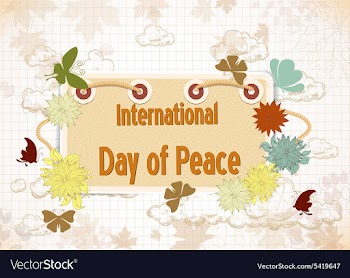 International Day of Peace with sticker vector image