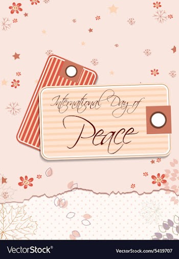 International Day of Peace with sticker vector image