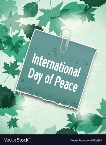 International Day of Peace with sticker vector image