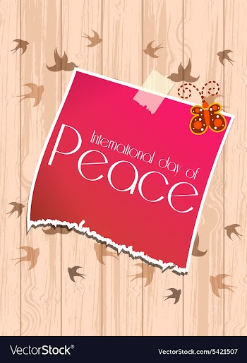 International Day of Peace with sticker vector image