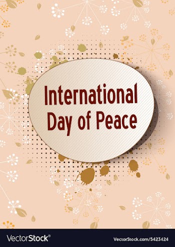 International Day of Peace with sticker vector image