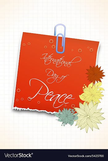 International Day of Peace with sticker vector image