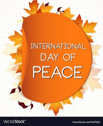 International Day of Peace with sticker vector image