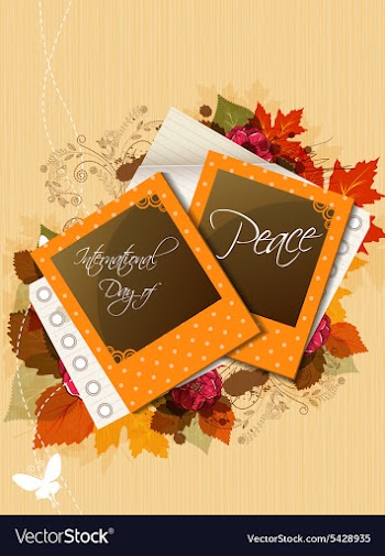 International Day of Peace with sticker vector image