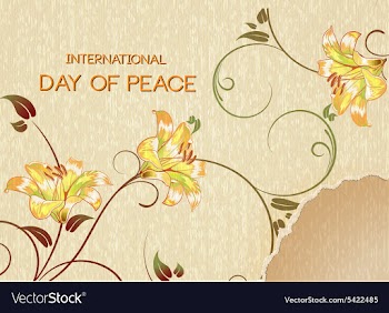 International Day of Peace with torn paper and vector image