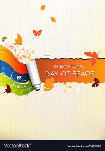 International Day of Peace with torn paper vector image
