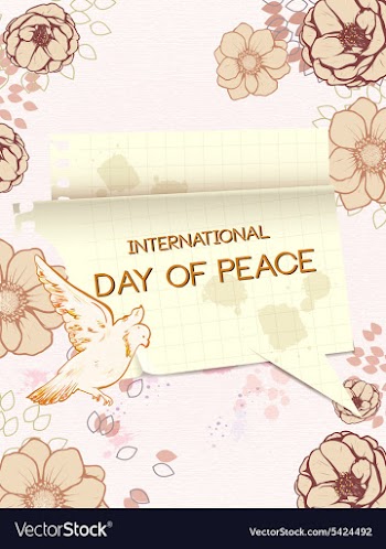 International Day of Peace with torn paper vector image