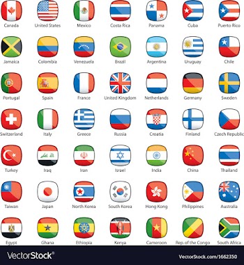International Flags Buttons vector image