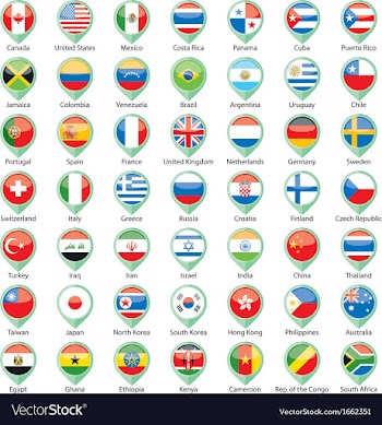 International Flags Pointer vector image