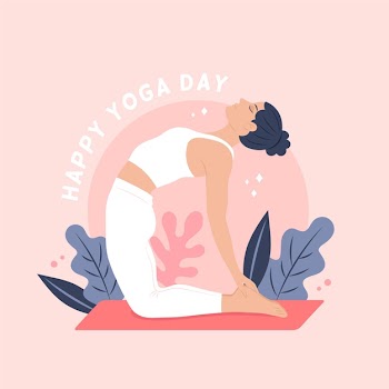 International happy day of yoga Free Vector