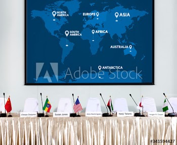 International meeting by Africna nations in a conference hall
