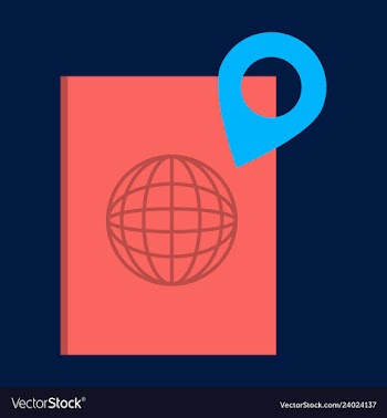 International passport template with gps location vector image