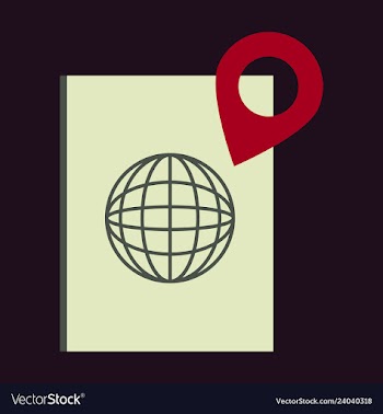 International passport template with gps location vector image