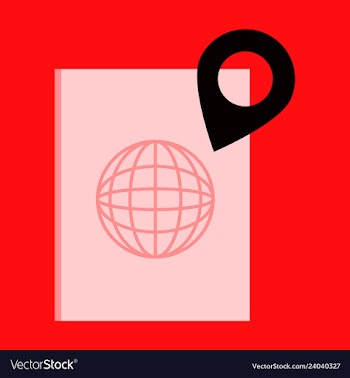 International passport template with gps location vector image