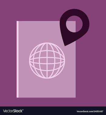 International passport template with gps location vector image