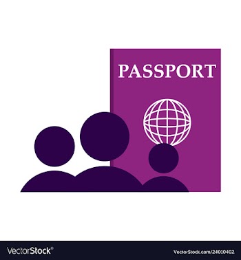 International passport template with sample vector image