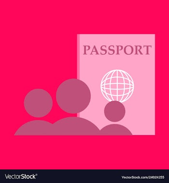 International passport template with sample vector image