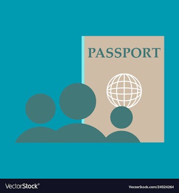 International passport template with sample vector image