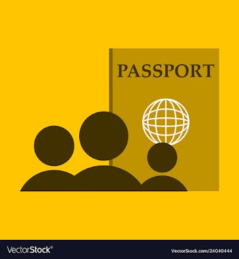 International passport template with sample vector image
