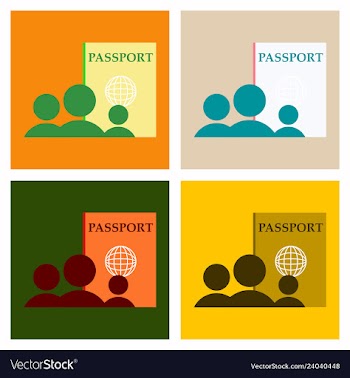 International passport template with sample vector image