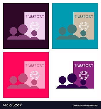 International passport template with sample vector image
