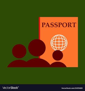 International passport template with sample vector image