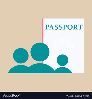 International passport template with sample vector image