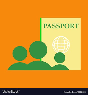 International passport template with sample vector image