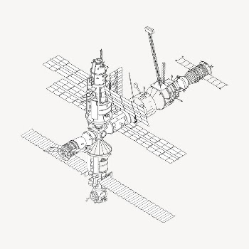 International Space Station sticker, galaxy | Free PSD - rawpixel