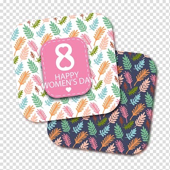 International Womens Day Woman Greeting card, Fresh color Women's Day greeting cards material transparent background PNG clipart