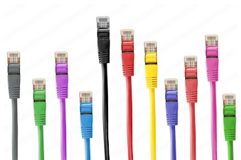 Internet Cable Lot on White Backgroudn