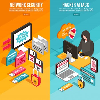 Internet hacker banners Free Vector