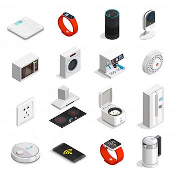 Internet of things isometric icons Free Vector