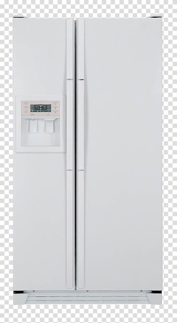 Internet refrigerator Home appliance Samsung, White simple and intelligent double open the door refrigerator transparent background PNG clipart