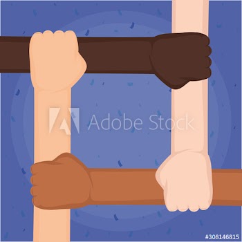 interracial hands united team icons