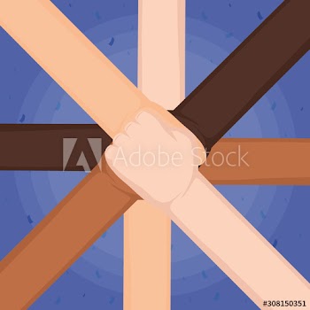 interracial hands united team icons