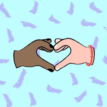 Interracial love sticker, heart hand | Free Vector Illustration - rawpixel