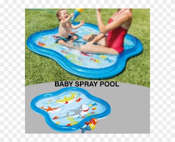 Intex Inflatable Square Baby Spray Pool, Blue