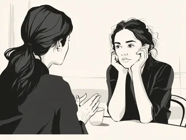 Intimate Conversation at a Minimalistic Table Intimate Conversation at a Minimalistic Table