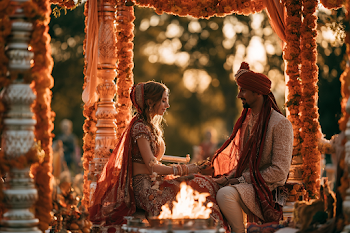 Intimate Indian Wedding Ceremony at Golden Hour