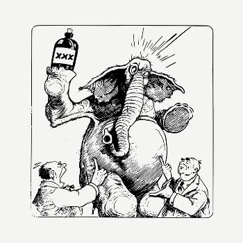 Intoxicated elephant drawing, vintage animal | Free PSD - rawpixel