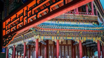 Intricate Chinese Architectural design Of A Colorful Temple