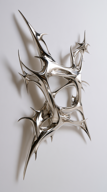 Intricate Chrome Tribal Sigil Design