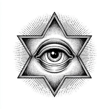Intricate Eye Within Star Tattoo Design
